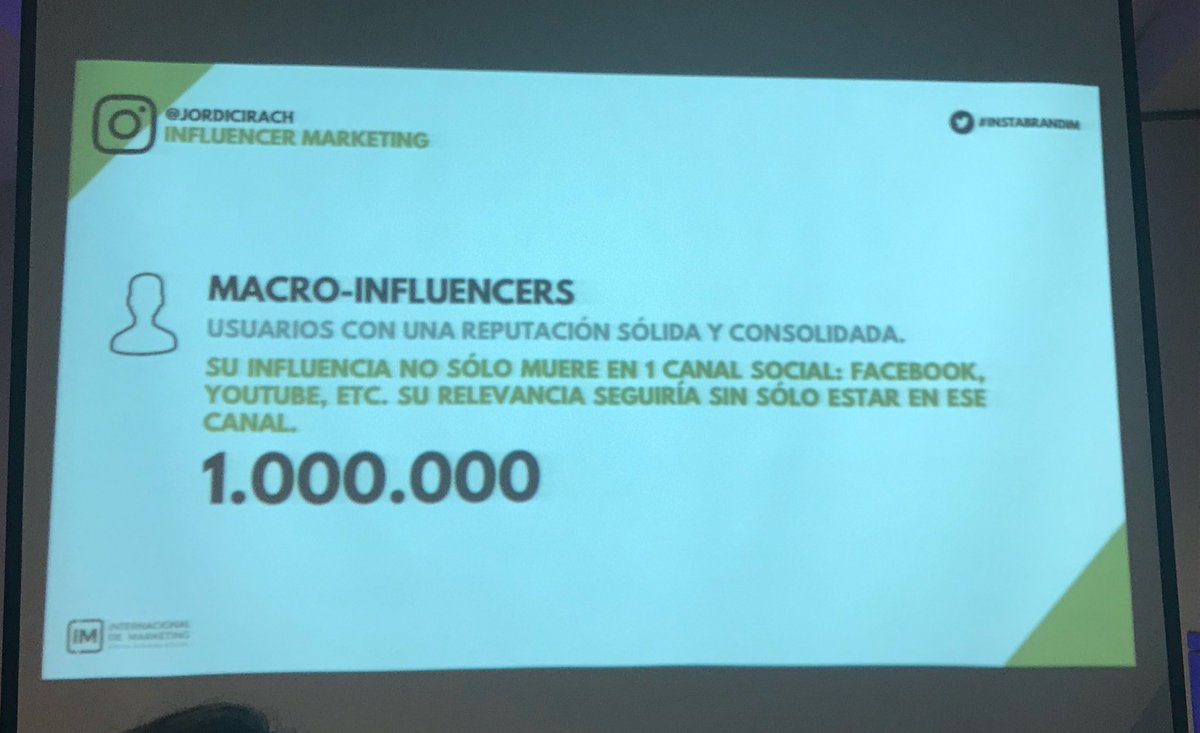 InboxPublicitat's tweet photo. #InstaBrandIM “¿Macroinfluencers o microinfluencers, que nos conviene más para nuestra marca?” 
@IIMN @JordiCirach https://t.co/hfi4wFhAdj