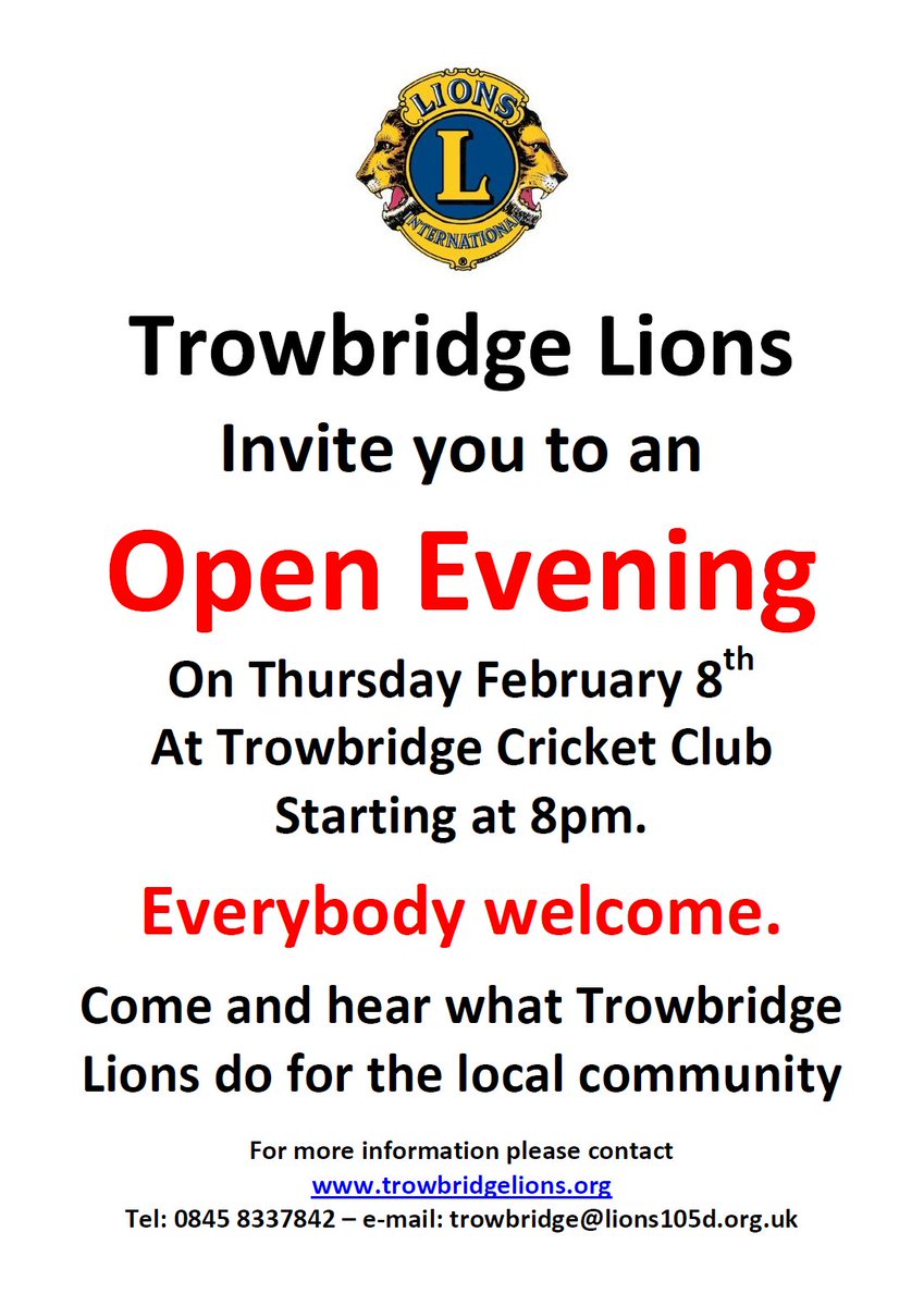 Next Thursday (8th February) we are holding an Open Evening. See the poster for more details.