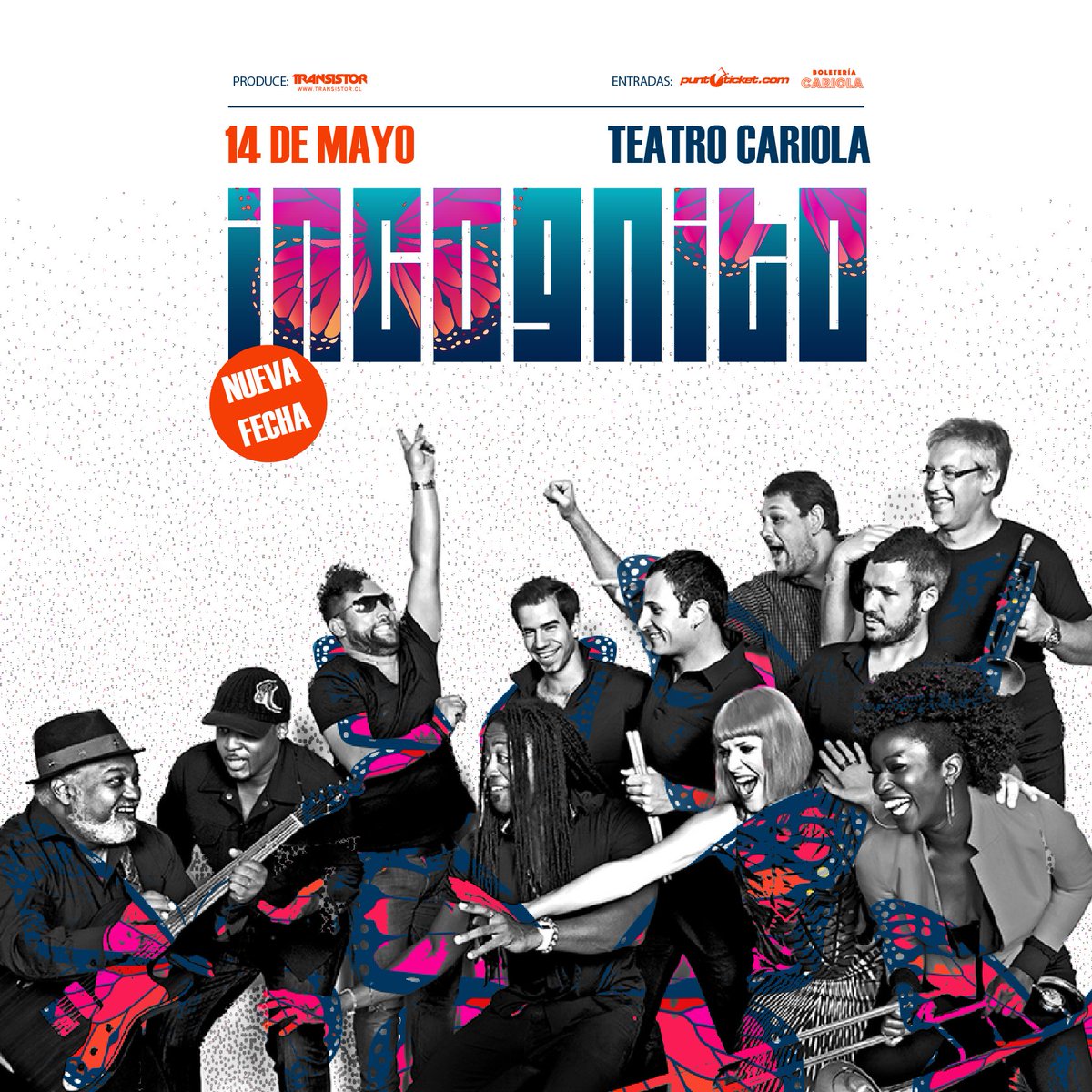 Incognito en Chile cambia su fecha para el 14 de mayo en Teatro Cariola. Los tickets ya adquiridos continúan teniendo validez para esta nueva fecha. Consigue tu entrada por sistema Puntoticket:puntoticket.com/evento/Incogni…