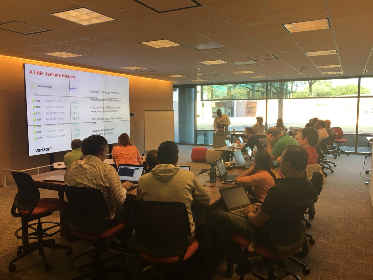 JangryGuerra's tweet image. #devopsVZ- Our 1st workshop, “Jenkins Pipeline as Code”, in the new &amp;amp; improved #TxDojo.