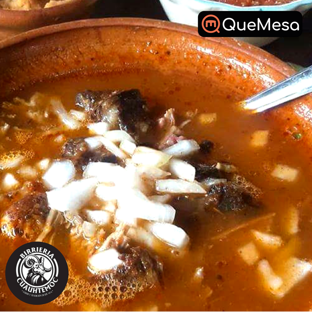QueMesaApp's tweet photo. ¡Nada mejor para quitar el frio que una rica birria 🥣 de Birrieria Cuauhtémoc! Reserva ahora https://t.co/qXnoZdEqG3 y disfruta de la exquisita receta de birria de cordero, de tradición familiar y elaborada artesanalmente con ingredientes de la más alta calidad.😋 #FOODIE #50OFF https://t.co/iY0DBQtA1z