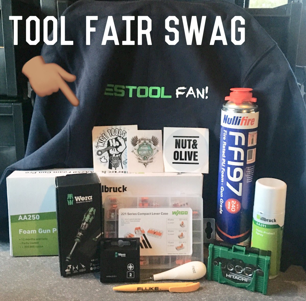 Thanks for having me today <a href="/toolfair/">kajojo</a> ✌🏽
I’m lucky enough to be invited to these shows, if you’ve been hard at work all day don’t sweat it, I picked up a few bits, give this a RT and you could win 👀👇🏽