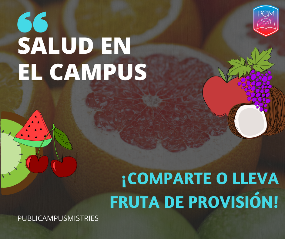 PCMIbague's tweet photo. #ComeFruta #SaludenelCampus #pcm #PUBLICCAMPUSMINISTRIES #Fruta
Lleva Fruta y Comida Saludable, será excelente y mejor para alguién más y/o para más tarde. https://t.co/LvJmtdoESt