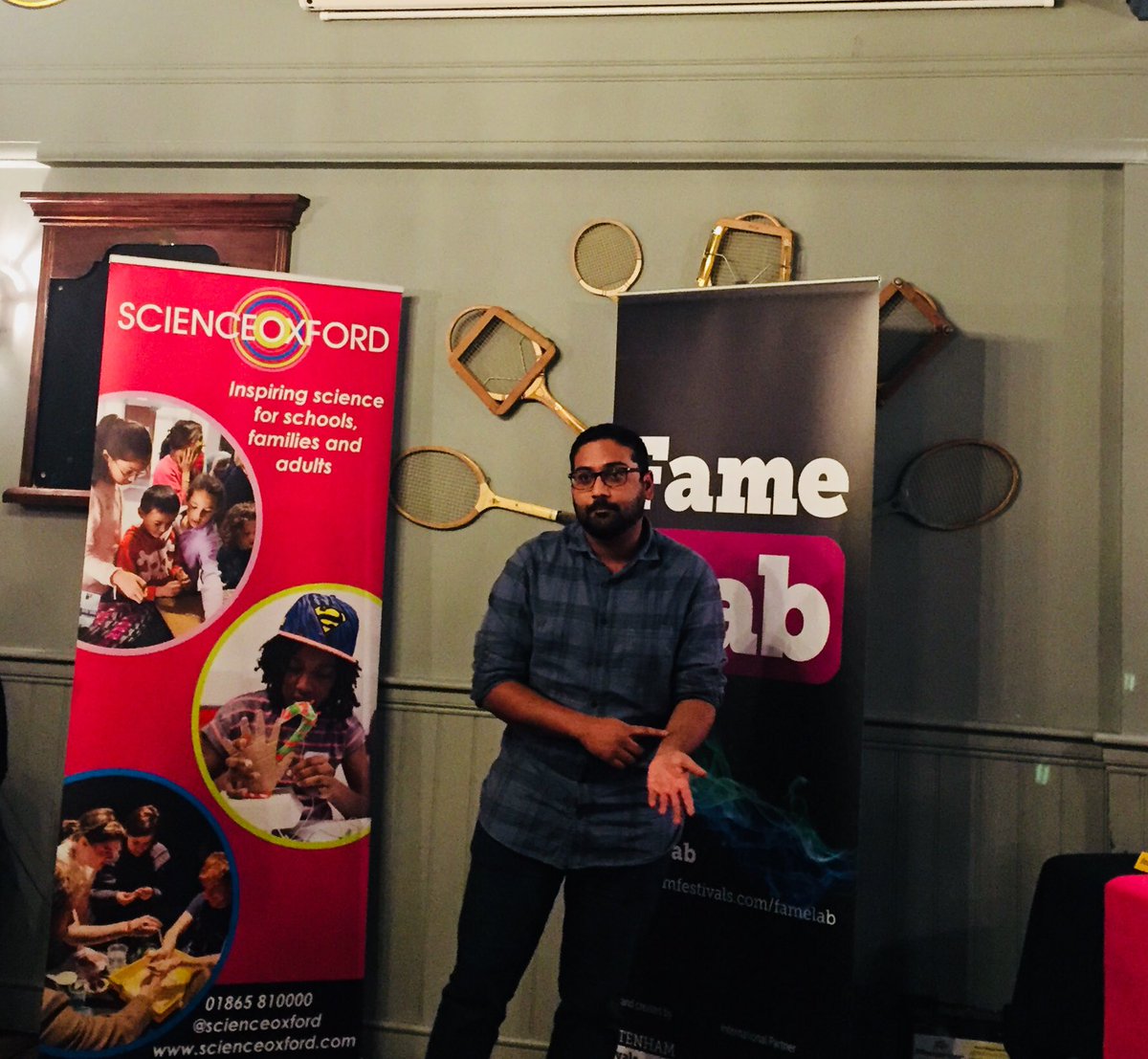 Dr Mubeen Goolam demonstrates .. ‘The superhero of Cells’ with a super - powered 3 Minutes! <a href="/FameLab/">FameLab</a> #oxford #famelab <a href="/Dunn_School/">Dunn_School (now @DunnSchool.bsky.social)</a>