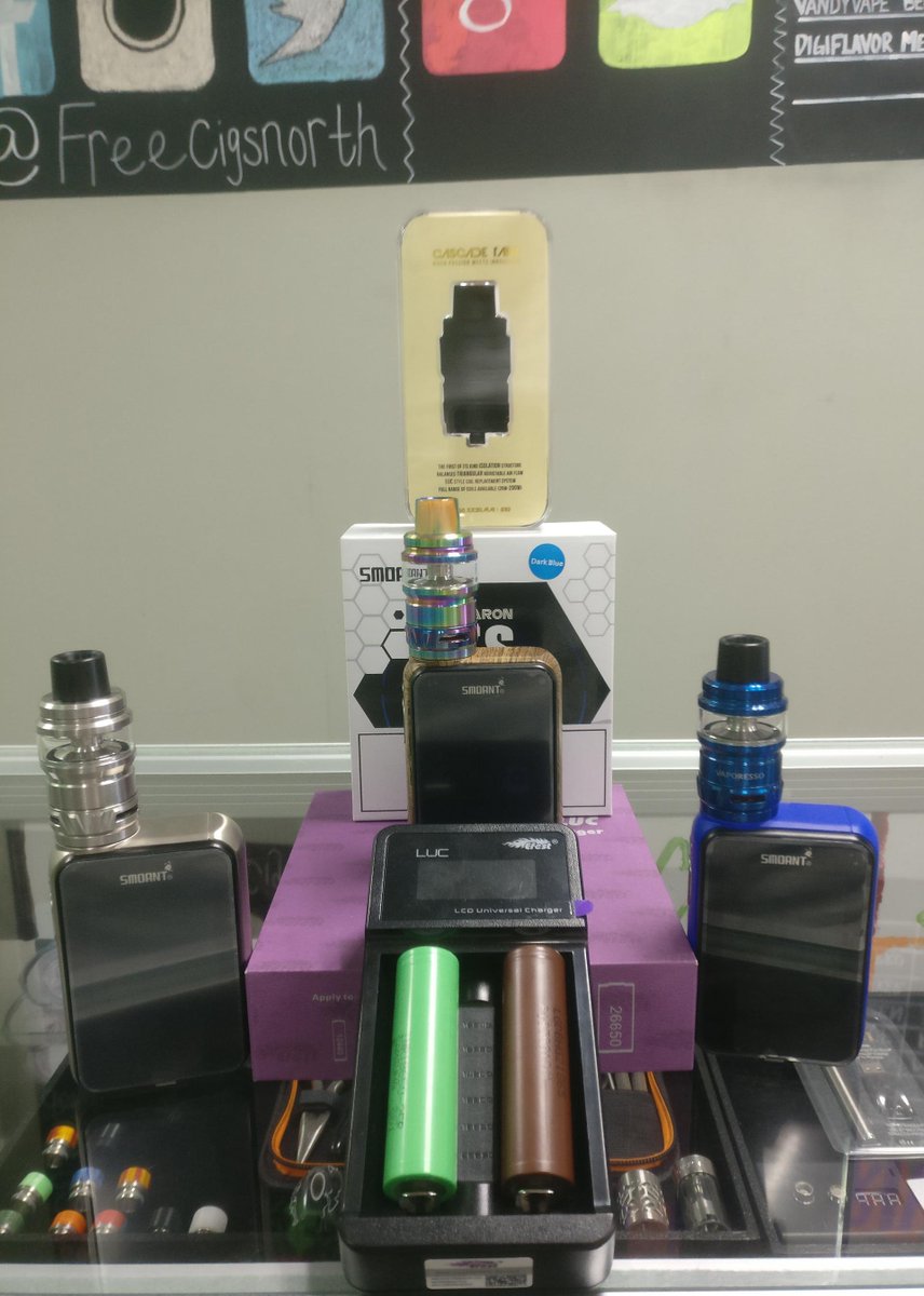 freecigsnorth's tweet photo. **Mod Set-Up of the Week!**

Now through Feb 11, snag yourself a BADASS set-up at a 20% discount!

Vaporesso Cascade, Smoant Charon Touch Screen 218, 2 batteries and a charger!

**ONLY $130!!!**

 | #EJuice | #Vape | #VapeLife | #CVN | #VapeShop | #Mundelein | #FreeCigs | https://t.co/1KpvmdtYop