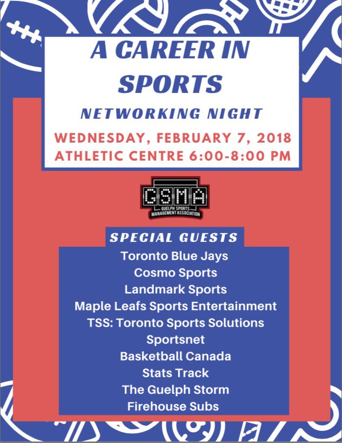 GSMA16's tweet photo. Our Networking Night is one week away. Come grab a @firehouseguelph sub and speak with sports professionals! #BellLetsTalk https://t.co/3WZVVrDvzt