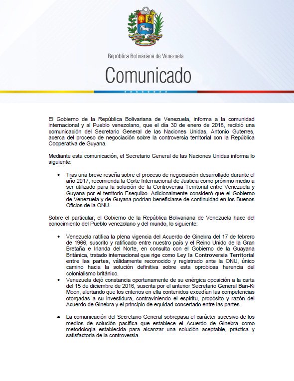 Cancilleria_ve's tweet photo. La República Bolivariana de Venezuela se pronuncia sobre la controversia territorial con la República Cooperativa de Guyana https://t.co/2MRSgKjiyE https://t.co/sC7XM5kk7X