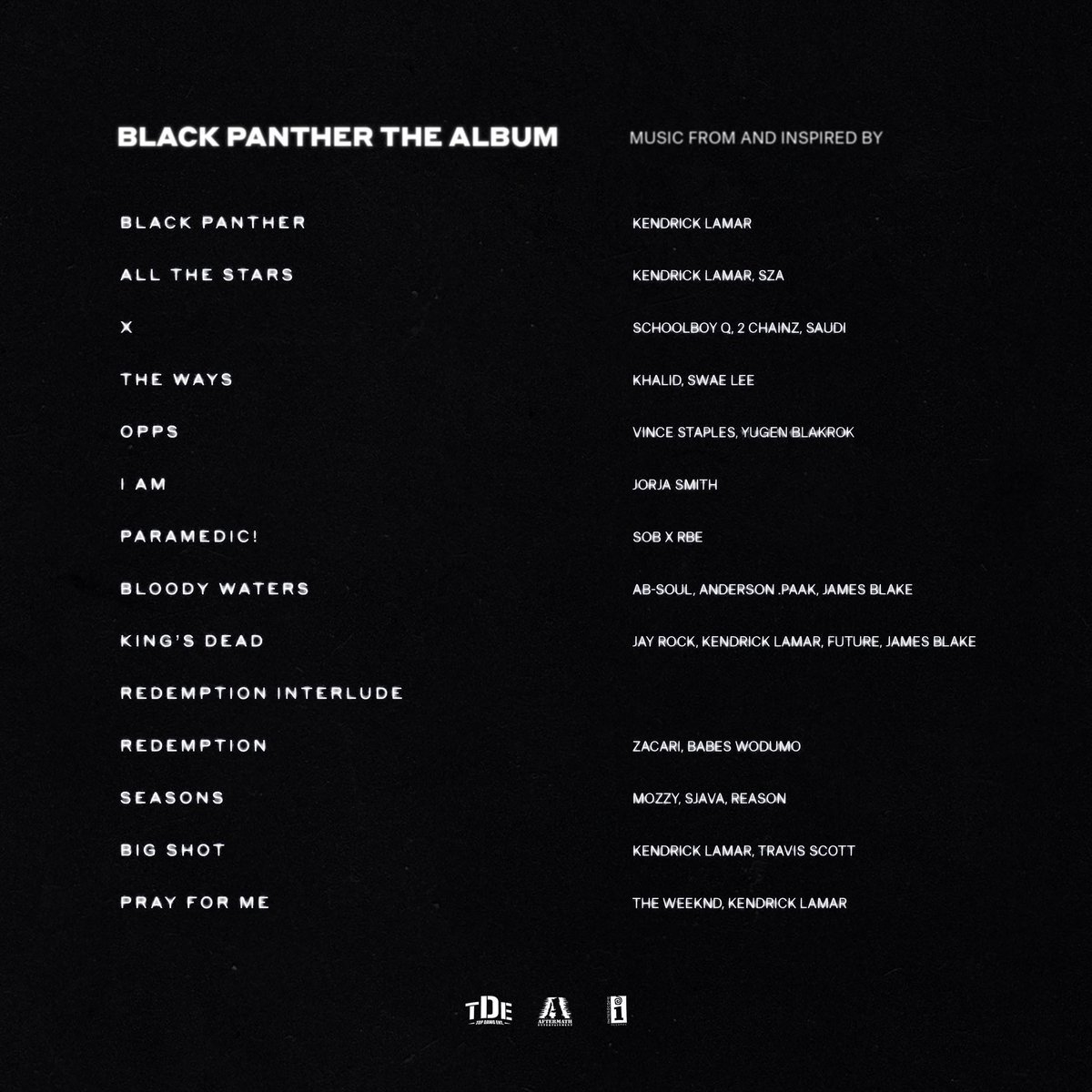 Footaction's tweet photo. 👀👀 @kendricklamar just revealed the tracklist to the Black Panther soundtrack we've all been waiting for. Which song are you looking forward to the most? https://t.co/JYqDzac0FM