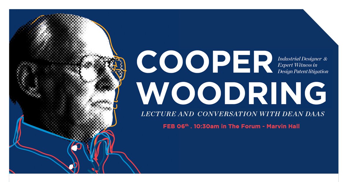 ArcD_KU's tweet photo. Attend a special lecture on Tues. Feb. 6th at 10:30 AM in #TheForum featuring #Jayhawk alumnus #CooperWoodring. It's your chance to hear expert insights on the world of design, business, and design patent litigation. @deandaas @kansas_design @kulawschool @kualumni https://t.co/xczN1E6Ybs