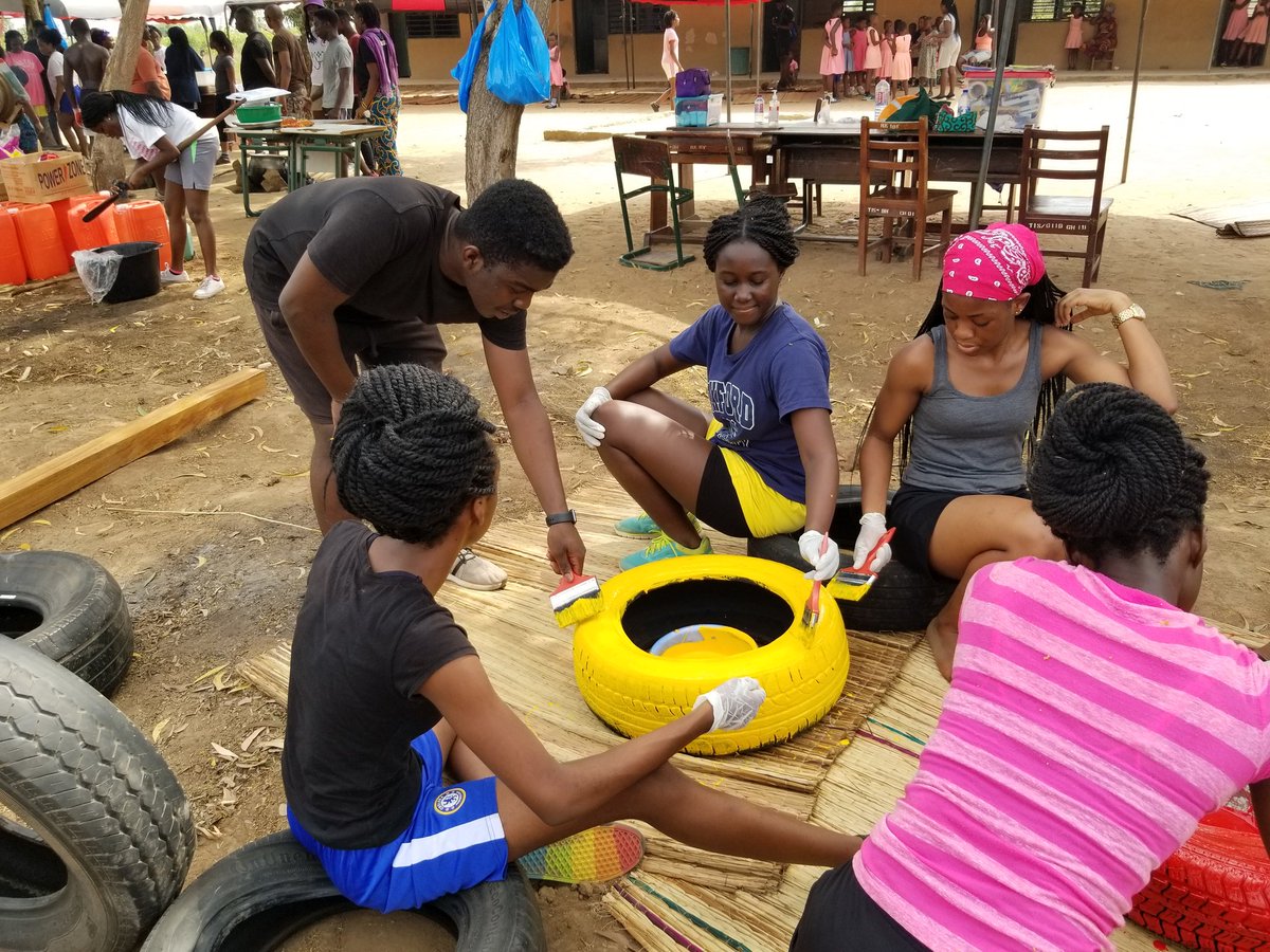 suramaking's tweet photo. "During our last #CAStrip we realized that there is no playground in Akorlikope or in the nearby villages. If the kids are not in school they are farming or working. Even at schools there is nothing like a "playground". So we chose to build one during our 2nd trip" 
#DPCAS
#DofE https://t.co/cOVpl4kUnC