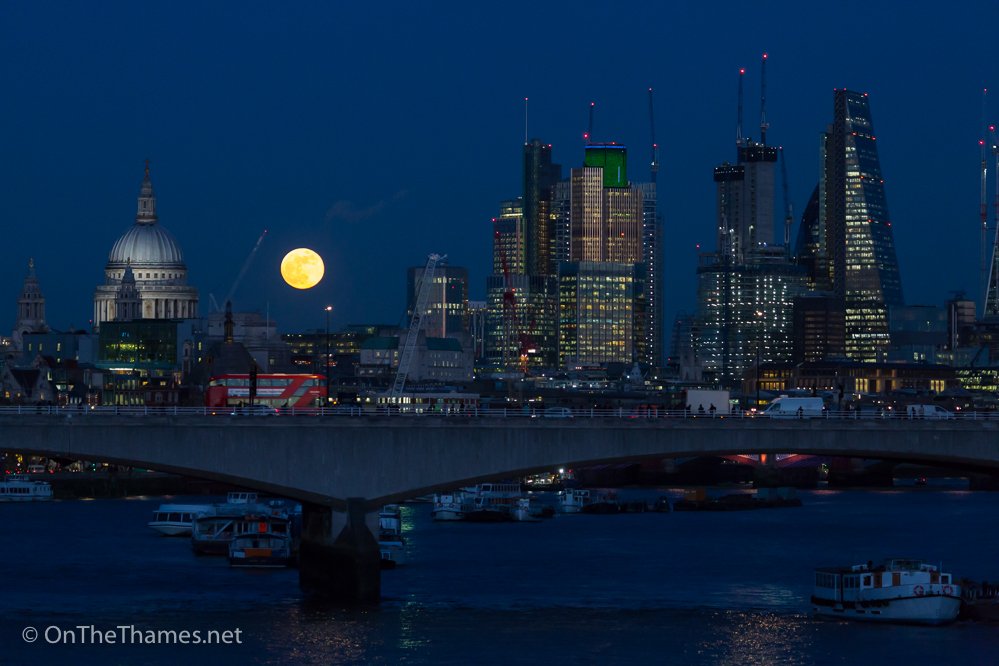 The #supermoon pictured rising over London earlier today