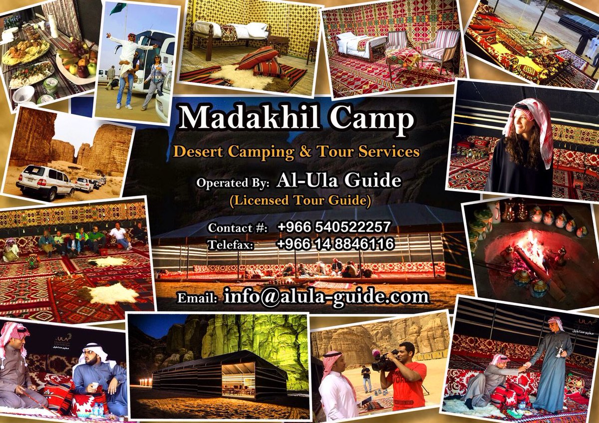 <a href="/blueabaya/">Laura Alho</a> <a href="/ItentertainSa/">SAUDI VIBES🌴</a> The camp is open and the guest can book any time  , and we have desert safari  and other tours  and  other places to visit it .    <a href="/alulaguide/">دليل العلا | AlUla Guide</a>