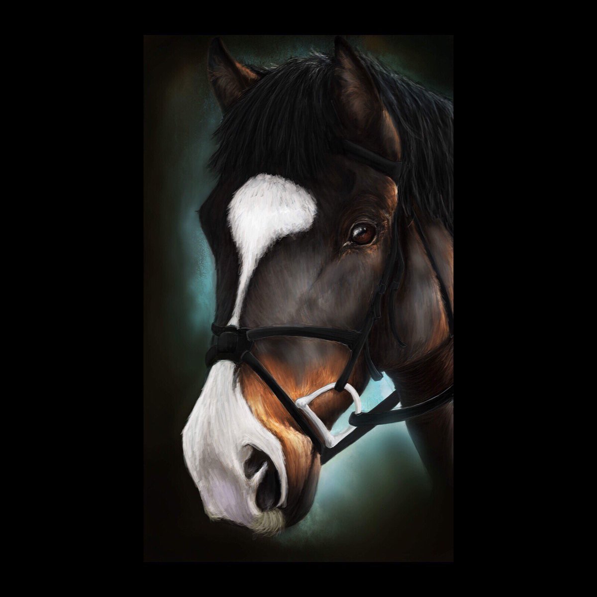 BayesKatherine's tweet photo. And my first commission portrait is complete! Ozzie is such a lovely horse to paint #art #painting #digitalpainting #portrait #horse #pony #animal #equineart #equine #illustration #illustator #conceptart #digitalart #commissionartist #commisson #paint #draw #drawing #creatureart https://t.co/3P42lHhXU6