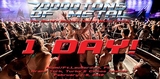 70000tons's tweet photo. Sailors... only ONE MORE DAY until #70000TONS OF METAL 2018, Round 8 of The Original, The World’s Biggest Heavy #MetalCruise!

February 1 - 5, 2018,

Florida - Grand Turk

#70000Tons2018 #SuperMetalSunday https://t.co/Bg1iIdRiY8
