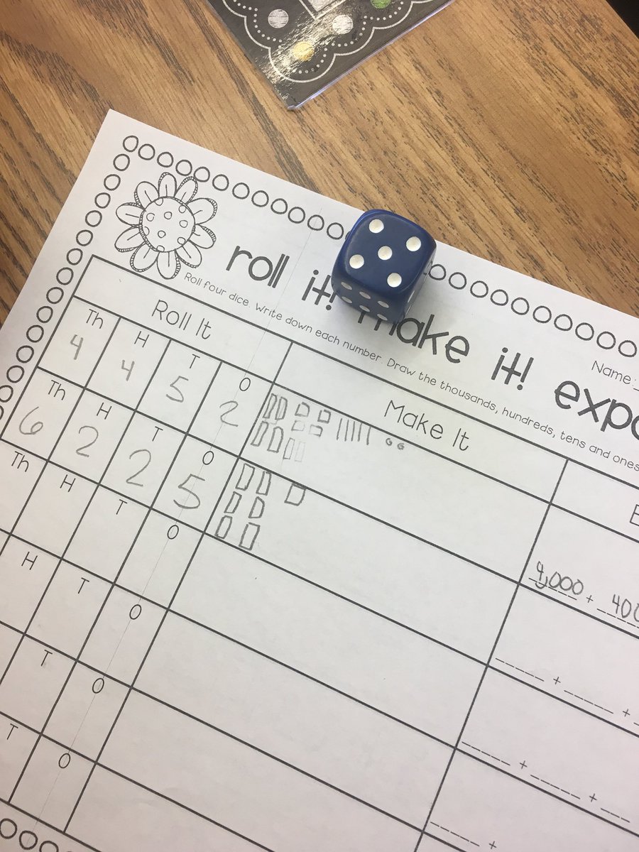 CruzinInKinder's tweet photo. Third grade mathematicians practicing hundreds and thousands place value drawings and expanded form using 🎲🎲 @LomaVerdeBears @NUSDteach https://t.co/pGcP7QCwTu
