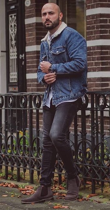 on X: "Some style inspiration for bald readers and followers (denim + chelsea boots): https://t.co/BCzgCqPg29" / X