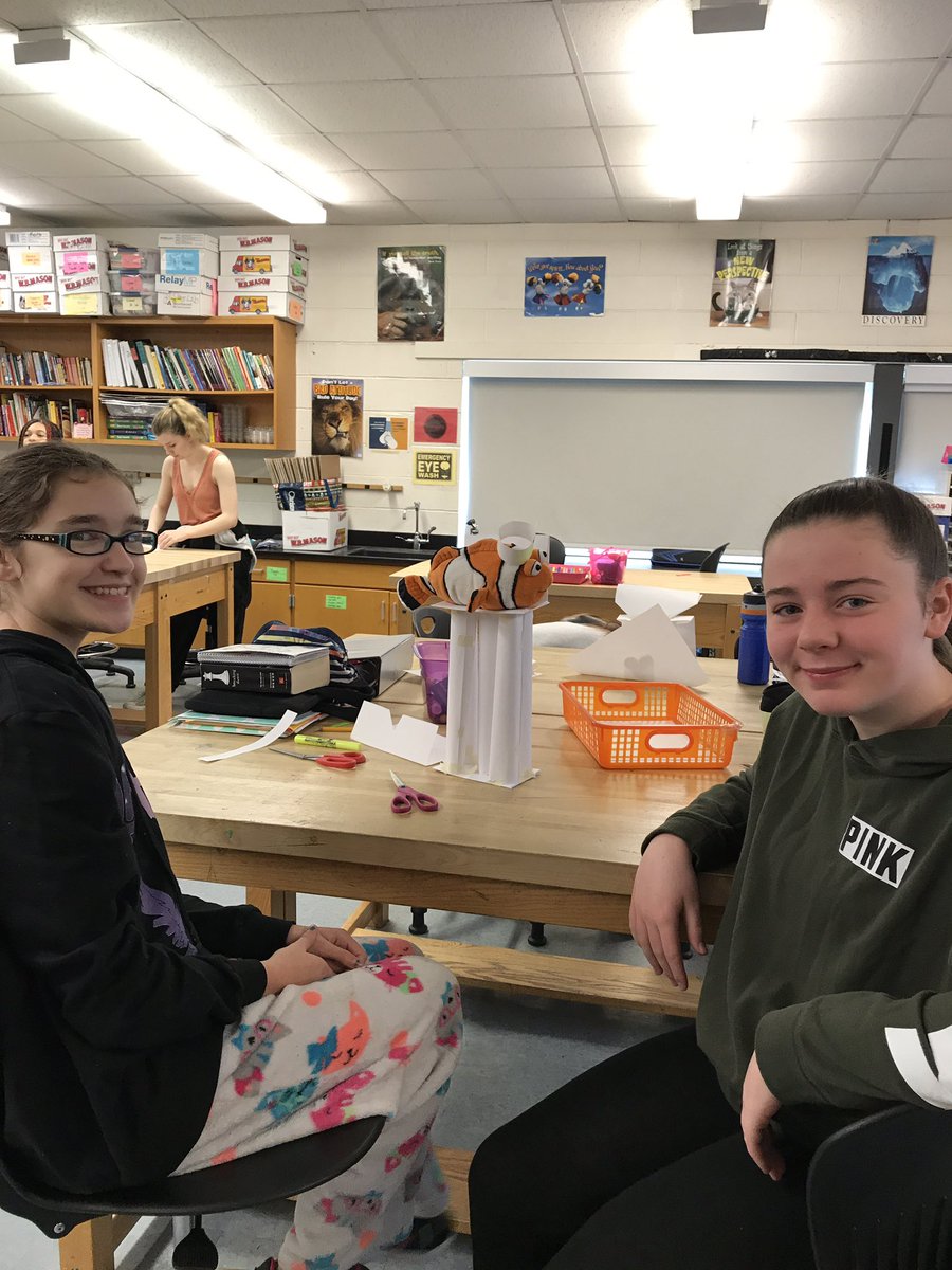 ScienceKeith's tweet photo. STEM paper chair challenge!  Taking a brain break after midterm week! https://t.co/Wu3rLXUzaB