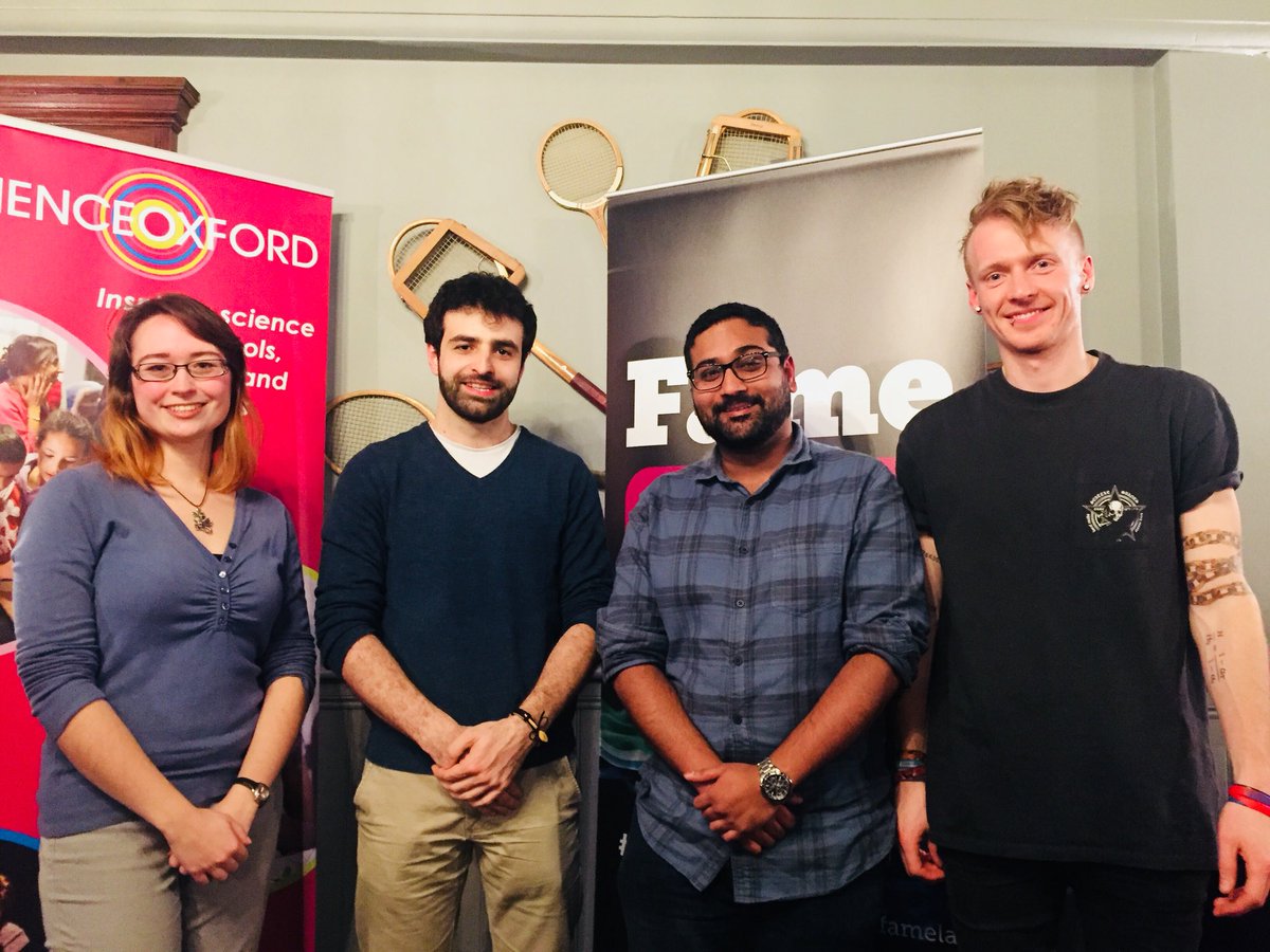 Congratulations to the fab 4 going through to the finals in March!! Rudin, Kirsten, Tom and Mubeen!!💐🌟💫.. back tomorrow! #FameLab <a href="/FameLab/">FameLab</a>