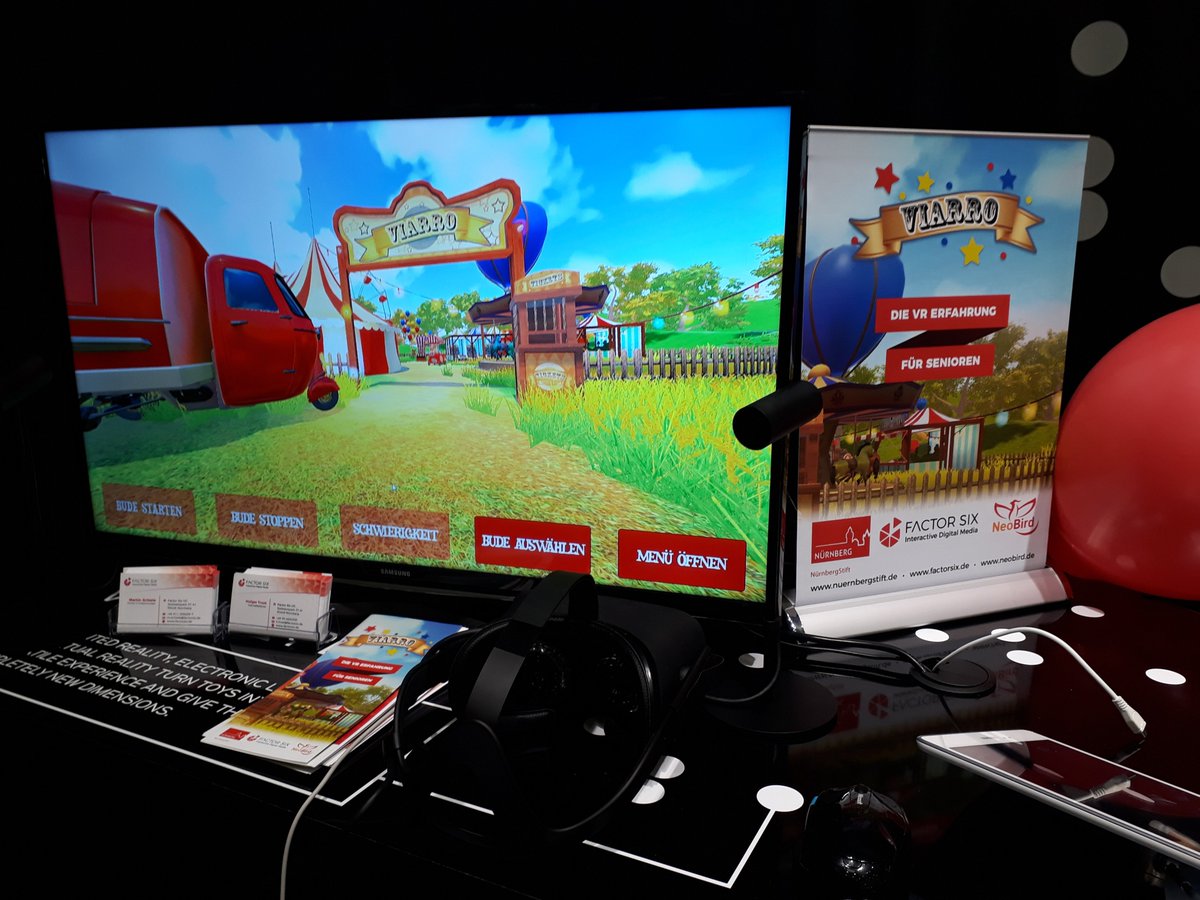 Factor_Six's tweet photo. First day presenting our VIARRO #VR game for the elderly at #Spielwarenmesse https://t.co/JZdvqZI33j