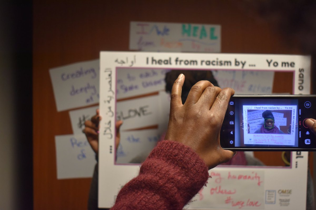 Aysha_Jamali's tweet photo. Behind the scenes at National Day of Healing from Racism @Detroit_Equity @waynestate earlier this month. Figuring out meaningful & impactful ways to use social media can be challenging, but that's part of the fun! #consciouscomms #NDORH @Combsthepoet @ProfPeterHammer https://t.co/BZe9YhsUeA
