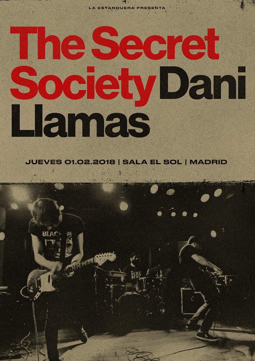 Mañana tendréis la oportunidad de escuchar en directo 'Hacemos ruidos raros al rompernos', uno de los mejores discos de 2017. 
The Secret Society y Dani Llamas en <a href="/SalaElSol/">Sala El Sol</a>, no hace falta añadir nada más.
