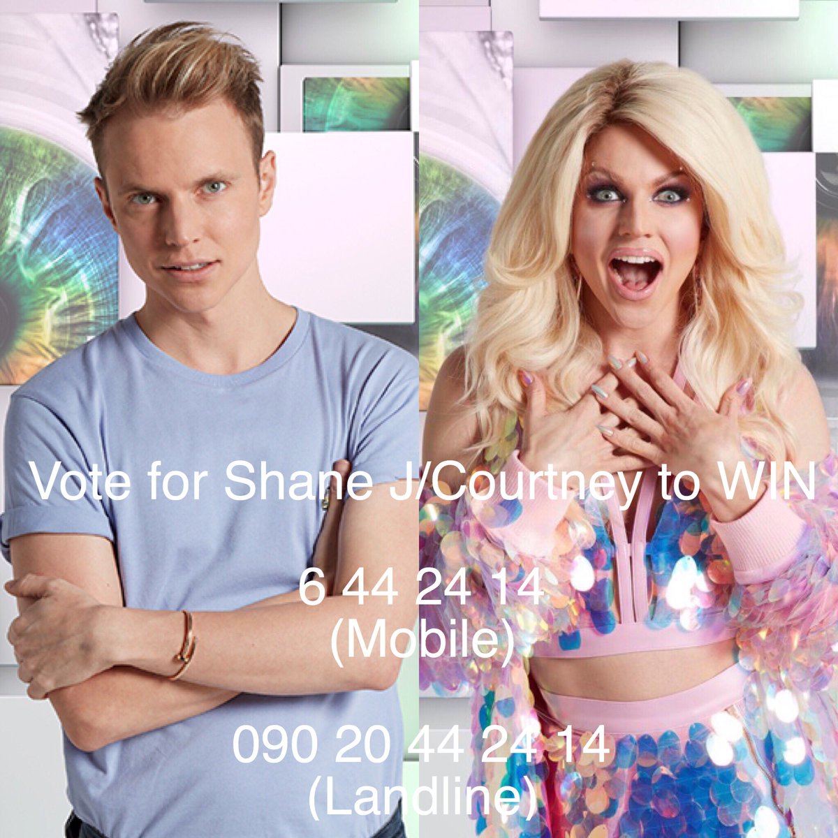 angelslikejaded's tweet photo. Vote for @courtneyact to WIN
6 44 24 14 ~ (Mobile)
090 20 44 24 14 ~ (Landline)
LINES CLOSE ON FRIDAY NIGHT DURING THE LIVE FINAL!!
#CBBShaneJ #VoteShaneJ #TeamShaneJ #CBBCourtney #ShaneJToWin #CourtneyToWin #CBB https://t.co/Vdr1uyJTcd