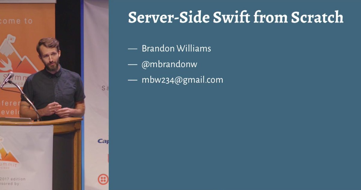 SwiftSummit's tweet image. New video release: Server-Side Swift from Scratch 🔨 - by @mbrandonw from Swift Summit &apos;17. Watch it here 👉 skilled.io/u/swiftsummit/…