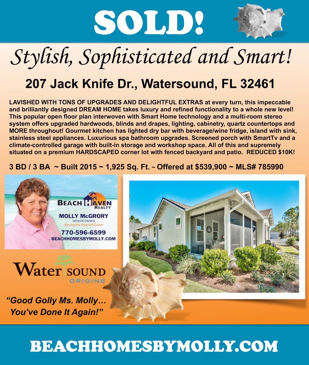 Congratulations to my smart, Smart Home buyers!
#beachhomesbymolly #watersoundfl #watersoundorigins #floridaagent