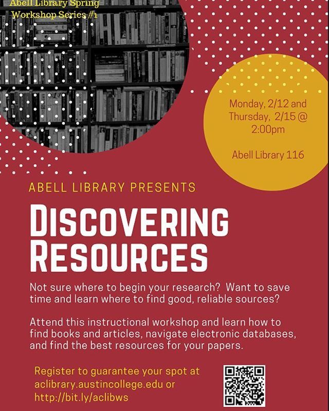 Are you uncertain where to begin when it comes to finding articles &amp; books through the library? Do you need a refresher from the info you got in C/I last semester? Sign up for a free workshop on 2/12 or 2/15 to get better acquainted with everything we ha… ift.tt/2DSpU1t