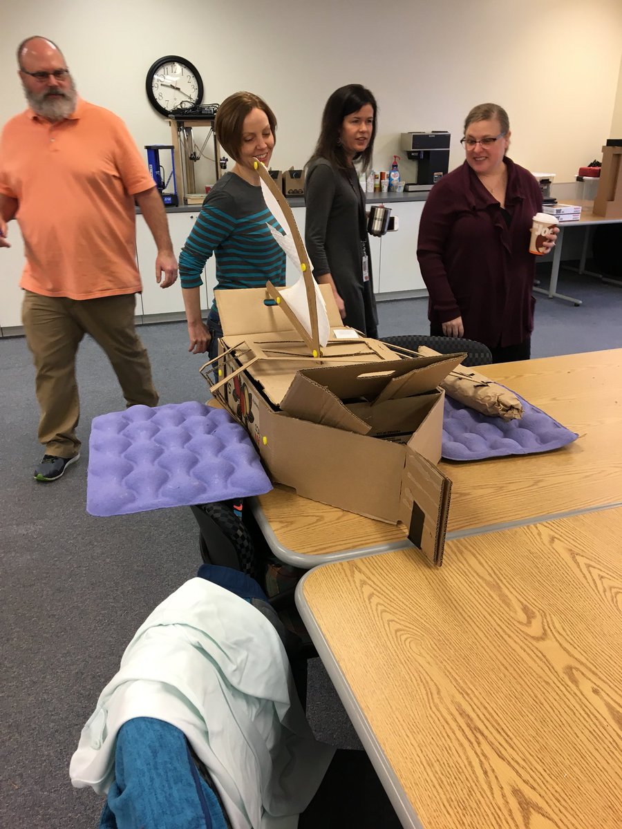 DreaWeiner's tweet photo. Curtain is down on Intro 2 Classroom MakerSpace PD. Thanks again to all the awesome educators who spent the day making with me! @brostromda @DavidNoller @theBigPictureBR @TBAISDTechTalk #cmakers #newtonsroad https://t.co/DFjGmksIQW