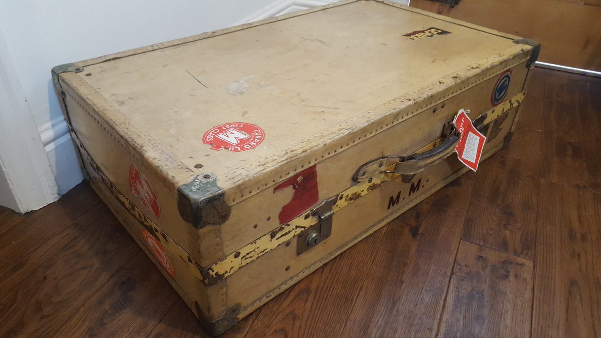 SarahJonesAntiq's tweet photo. And the travel trunks are cleaned, buffed & ready to go too ๐ #suitcase #traveltrunk #Cunard #firstclass https://t.co/z2TNfYQ8ur