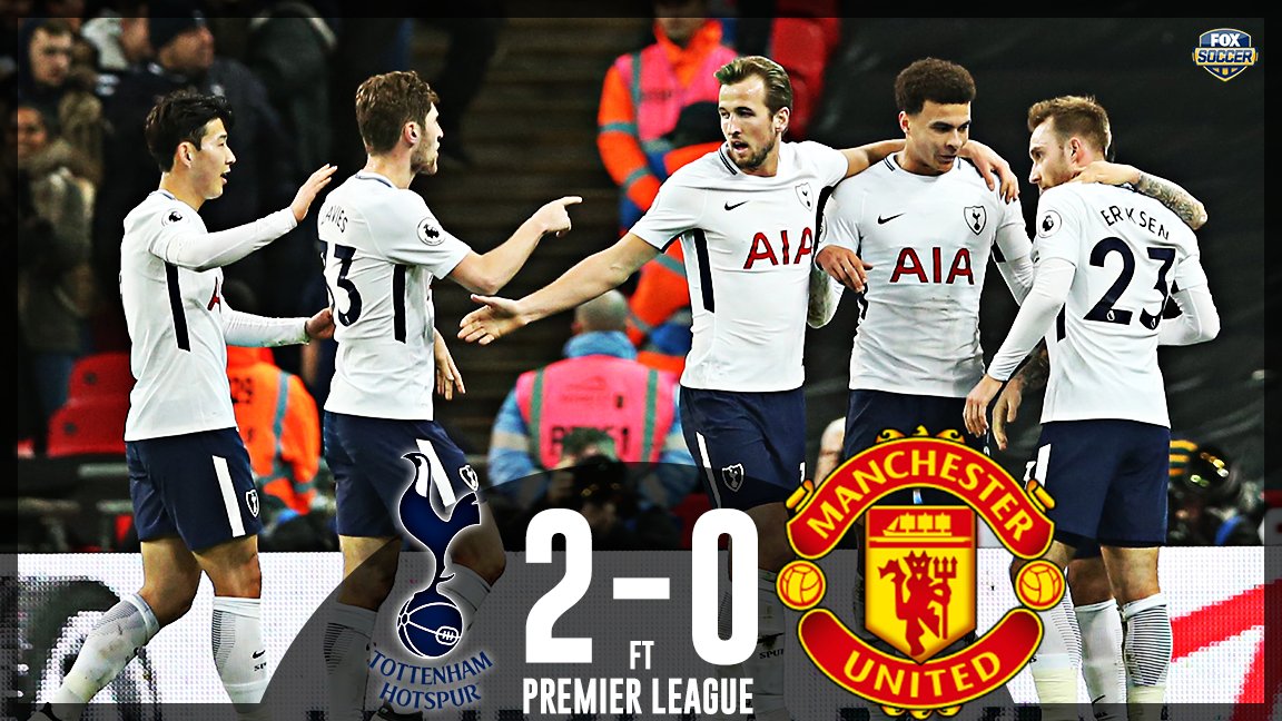 FOXSoccer's tweet photo. Tottenham get 2 goals in the first half to give them an important win against second-place Man United. https://t.co/JOkCx271S4