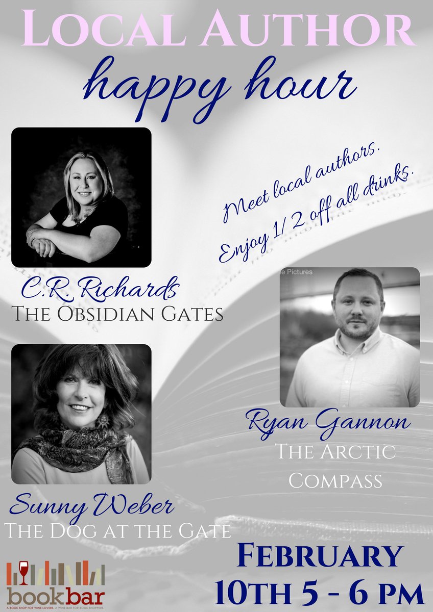 BookBarDenver's tweet photo. We're having @CR_Richards, @sunnyone24, and #ryangannon at our #localauthorhappyhour. Come hear these 3 talented #authors discuss their recent #books! It's a great time to meet your #localdenver authors. February 10th from 5-6! https://t.co/0tfN2RA3TJ
