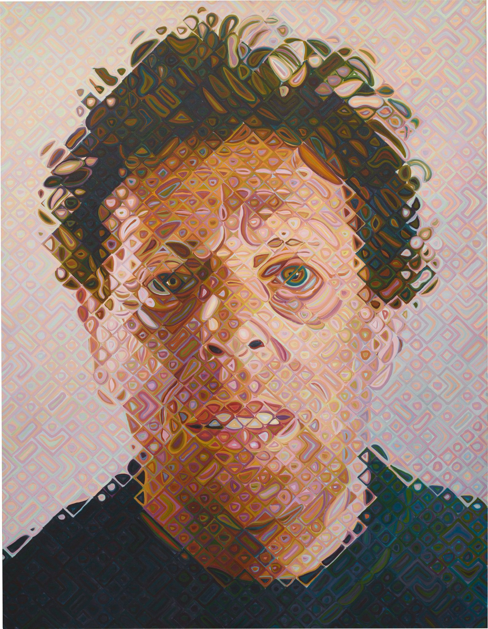 Happy birthday Philip Glass.
Chuck Close, Phil, 2011-12 