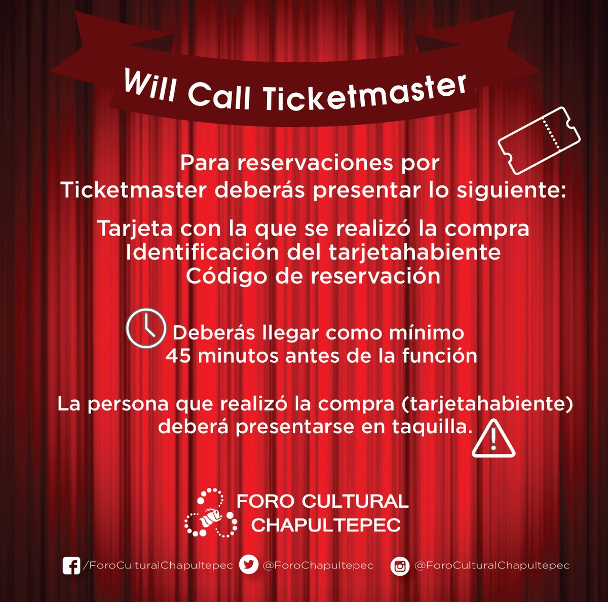 Te damos un tip para que consigas tus boletos de #LOS40ElMusical: cómpralos en línea y recógelos en la taquilla del Foro gracias al sistema Will Call.