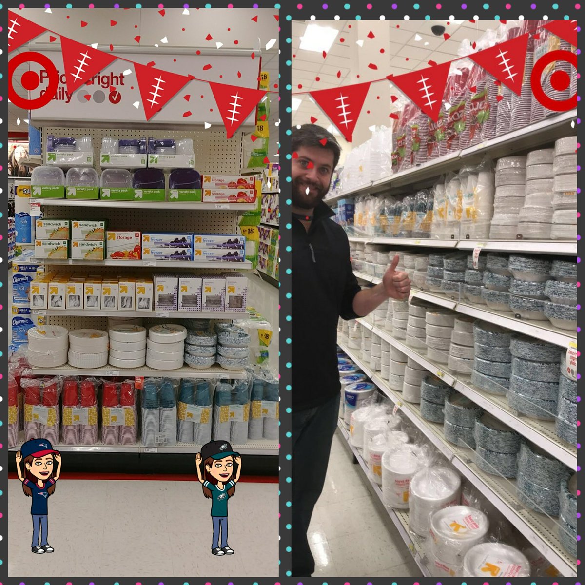 cdcluvswine's tweet photo. #SuperBowl #PatriotsvsEagles #targetrun @acahill49 @TayOnTarget https://t.co/MZn7rnyvIg