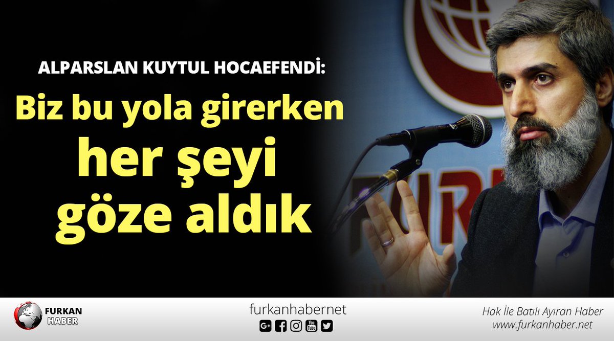 furkanhabernet's tweet photo. Alparslan Kuytul Hocaefendi: Biz bu yola girerken her şeyi göze aldık
https://t.co/9xRzBSfrNi https://t.co/SIRq3OSB1X