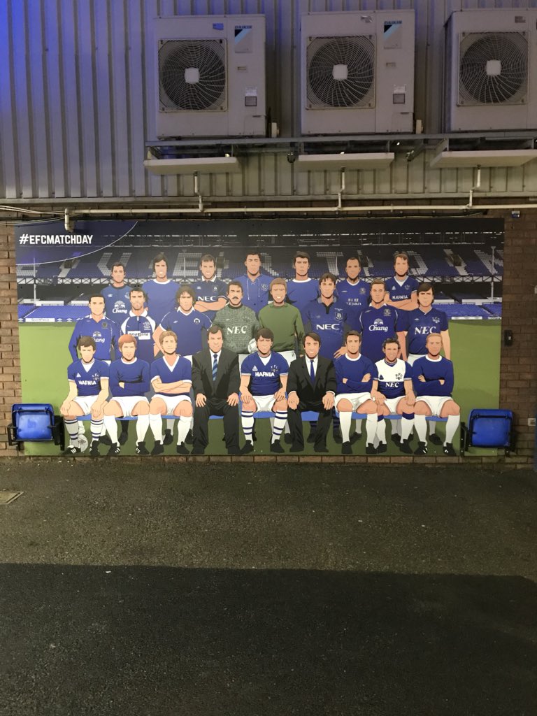 WillSliney's tweet photo. My @Everton Dream Team mural in Goodison Park. (Pic courtesy of @stekellyefc ) https://t.co/xrOrUmEnqC