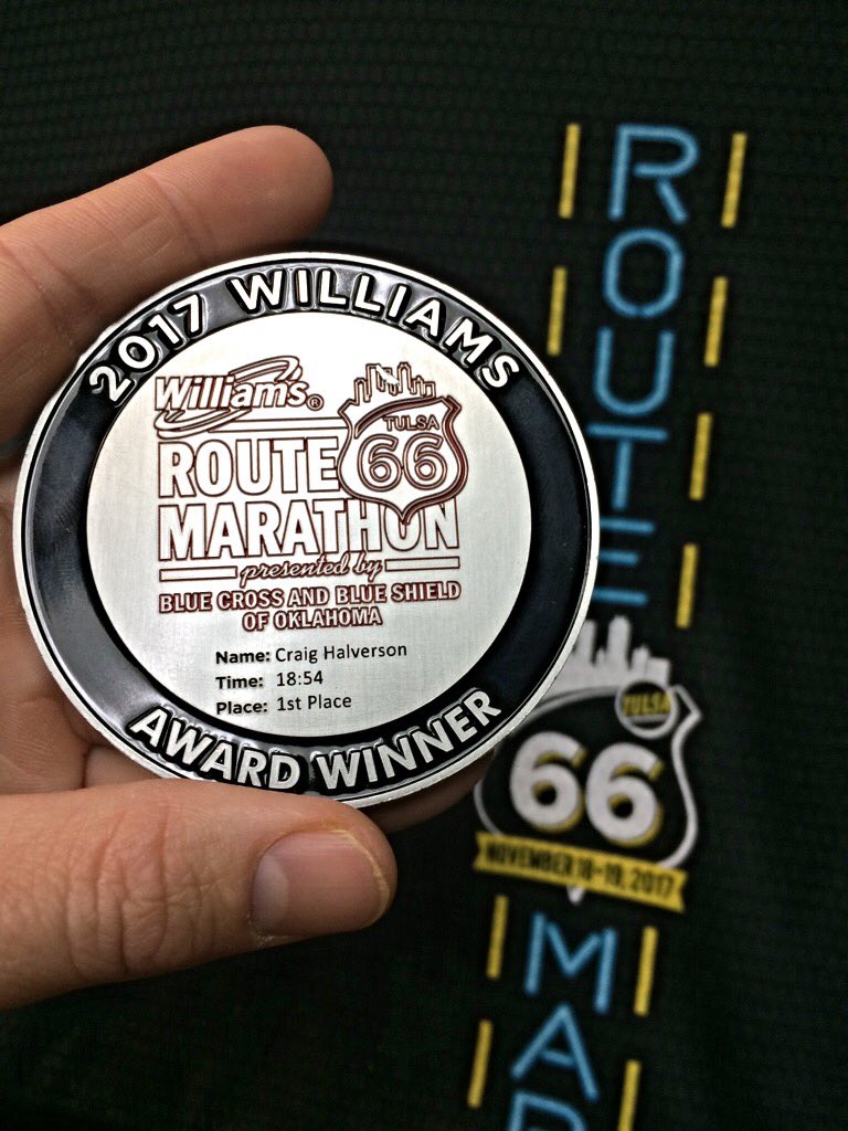 Got my <a href="/route66marathon/">Route 66 Marathon</a> #5k award in the mail today. What a weekend I'll never forget how windy Saturday's 5k was and Sunday how I got to be there for <a href="/terachelle/">Tera Halverson</a> first full #marathon. Now my 2017 #route66marathon is complete. #medal