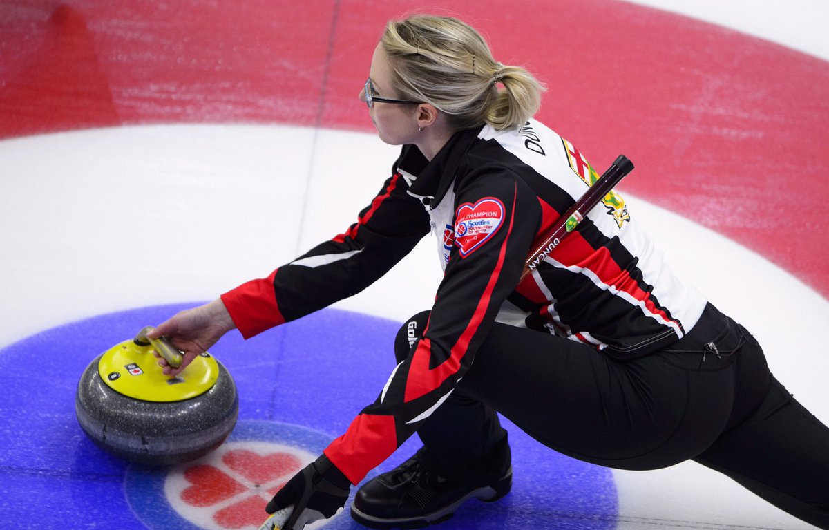 TSNCurling's tweet photo. AB's @teamscheidegger (6-1), CA's @team_englot (5-2) and BC's @teamvanosch (4-3, beat both ON, NFLD) are moving on to the Championship Pool from Pool B. 

NFLD's @CurlTeamCurtis and ON's @teamduncancurls are set to play a tiebreaker Thursday at 12pm ET. #STOH2018 #BellLetsTalk https://t.co/nCrl2QUVYu
