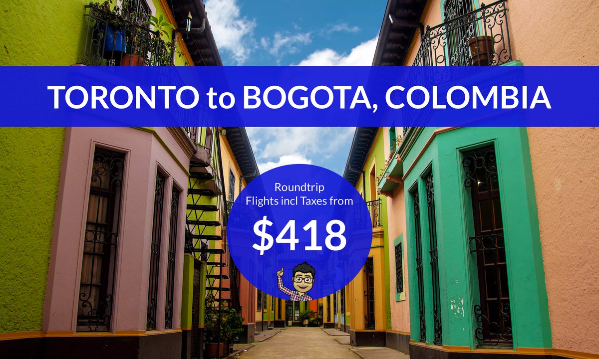 TravelCheapie's tweet photo. $418 CAD Roundtrip - TORONTO to BOGOTÁ, COLOMBIA

https://t.co/CDuB2vYXSt

#yyz #bog #Bogota #Colombia #travelthursday #vacation #holiday #sun https://t.co/5vd8bU8keP