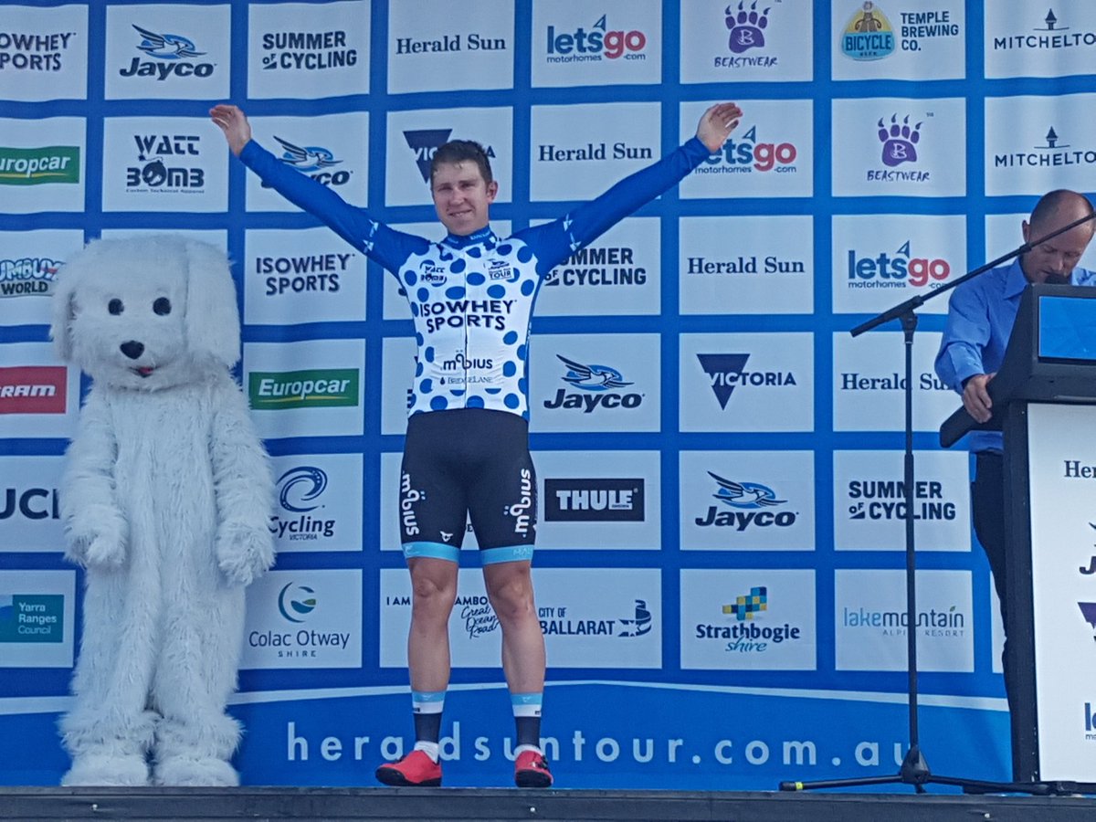 Congratulations to <a href="/bradevans6/">Brad Evans</a> @mobiusBridgeLn - King of the Mountain leader after Stage 1 of <a href="/HeraldSunTour/">Jayco Herald Sun Tour 🚲</a> 
#SunTourِ