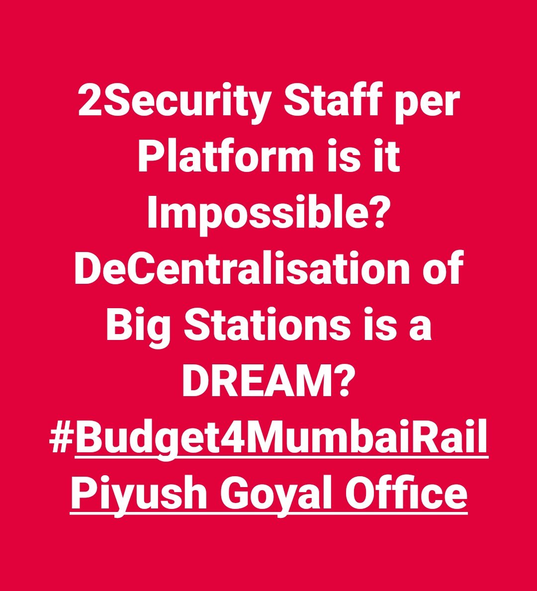 MumRail's tweet photo. #Budget4MumbaiRail @drmmumbaicr @GM_CRly @Gmwrly @drmbct Why need TC?, Centralised #GRP & #RPF , #NoCurruption Rail , #NoHawker Station https://t.co/dpPMadYbjf
