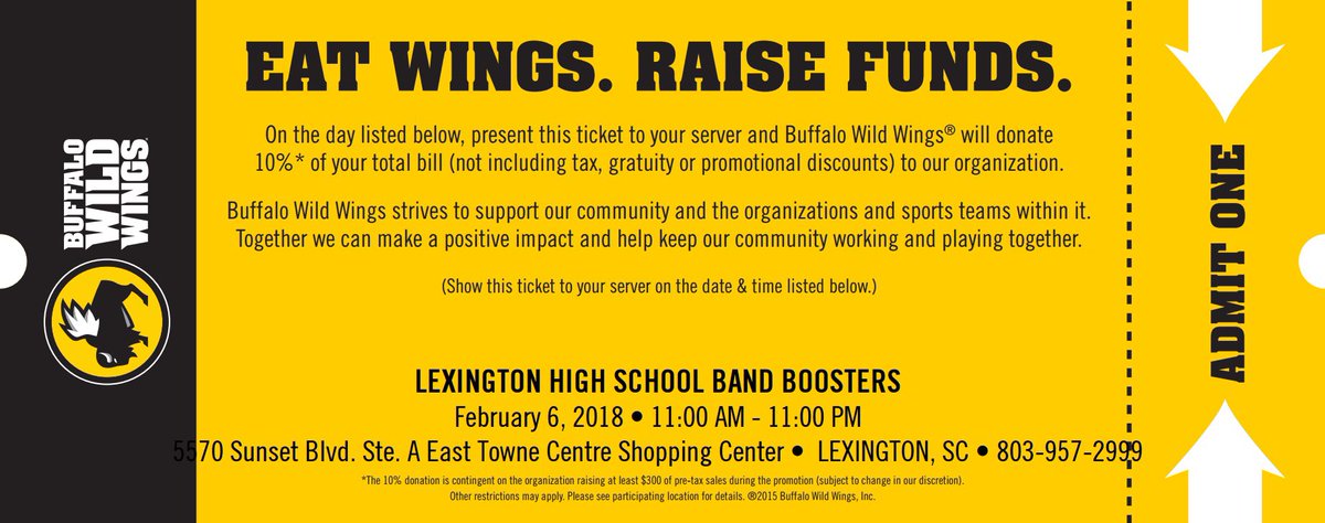 Come out to Buffalo Wild Wing on February 6th to benefit the Cat Band.