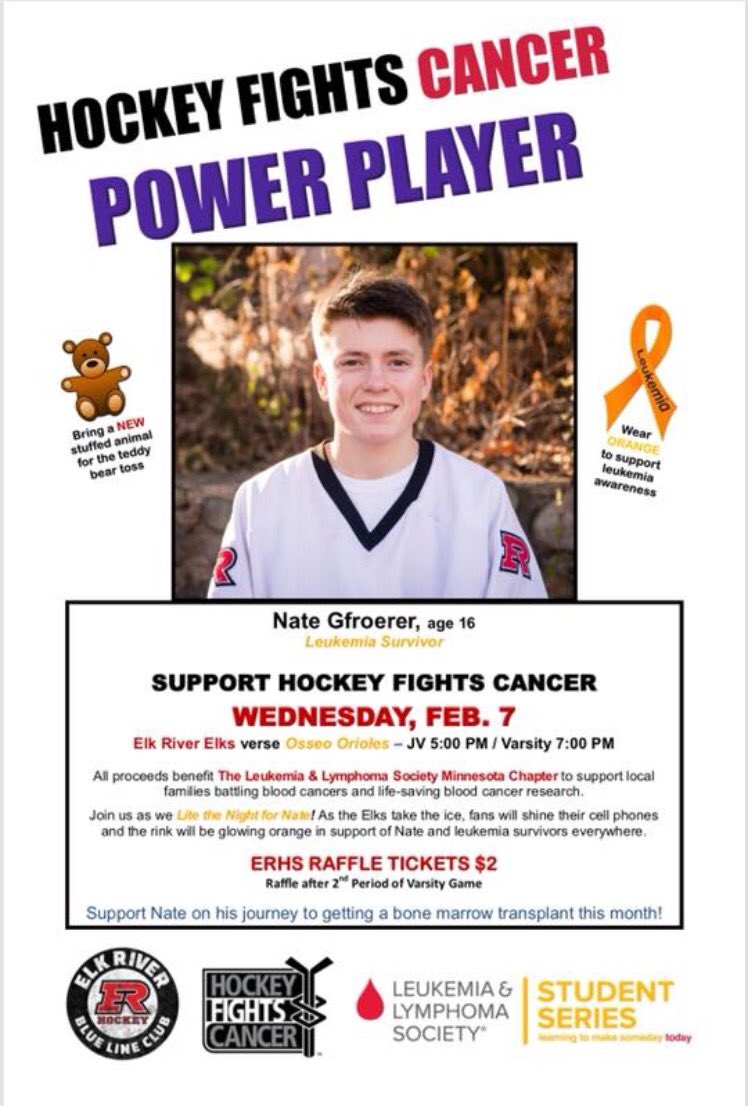 ELKSTUDENTS's tweet image. LETS HELP FIGHT CANCER 👊🏼🏒🥅 Please come support on February 7th!!!!! 🧡🧡🧡🧡 Wear orange!!