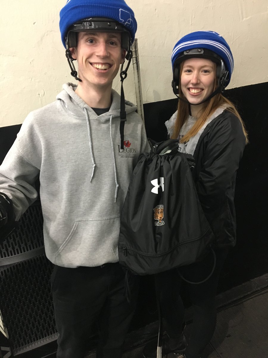 DalTigers's tweet photo. Congrats to Chelsea &amp; Angus for participating in tonight intermission contest! #TigerPride #BellLetsTalk https://t.co/u0R1Fst5OX