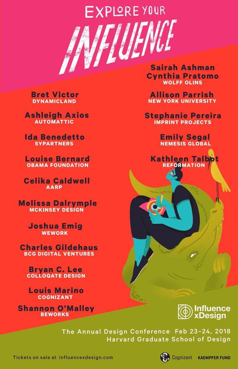 harvardxdesign's tweet photo. We've confirmed our incredible and diverse lineup of speakers for this year's #influencexdesign conference! Join us in discussing the many ways in which design influences our world. https://t.co/4j3tWl7G0W - special thanks to Diamond sponsor @Cognizant! https://t.co/Hi0JkOa8Gn