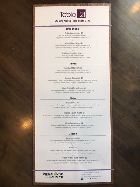 Table21Vic's tweet photo. There are only 4 days left to enjoy our tasty Dine Around Menu! What will you have tonight? #table21vic #doubletreevic #yyj #dinearoundyyj https://t.co/6nnhrMb9H5