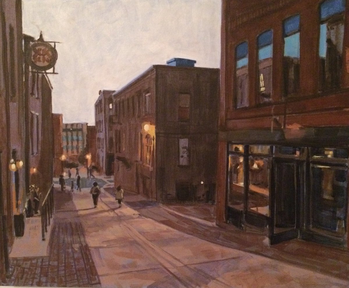 BMGallery1's tweet photo. Here’s our block. 
Here’s our city. 
Here is where we live, love, fight, eat ,drink, create, design and play ....everyday in this awesome brick town . Works by Sarah Sackville. 
Come see THIS and more at our upcoming exhibition of Nocturne, Saint John at Night,
Opening Feb 9, 5-8 https://t.co/YuOAcmhptf