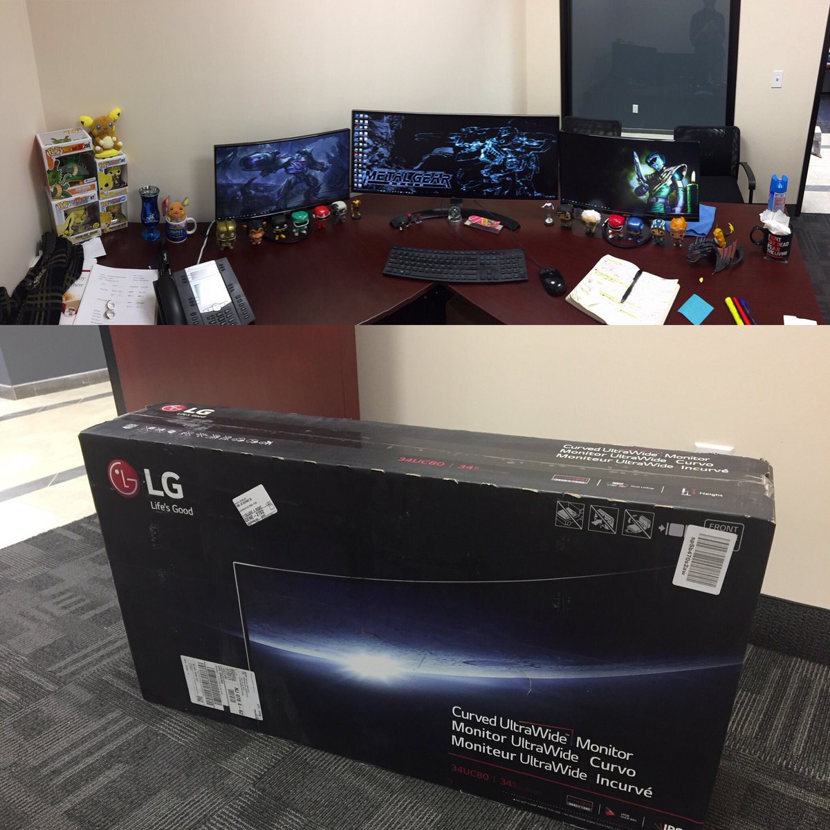 LouUpGames's tweet image. I asked my job for a third monitor since the work load tripled (no pun intended I swear). This was there response 😮🤩 #upgradetech #graphicdesigner #awesomeday